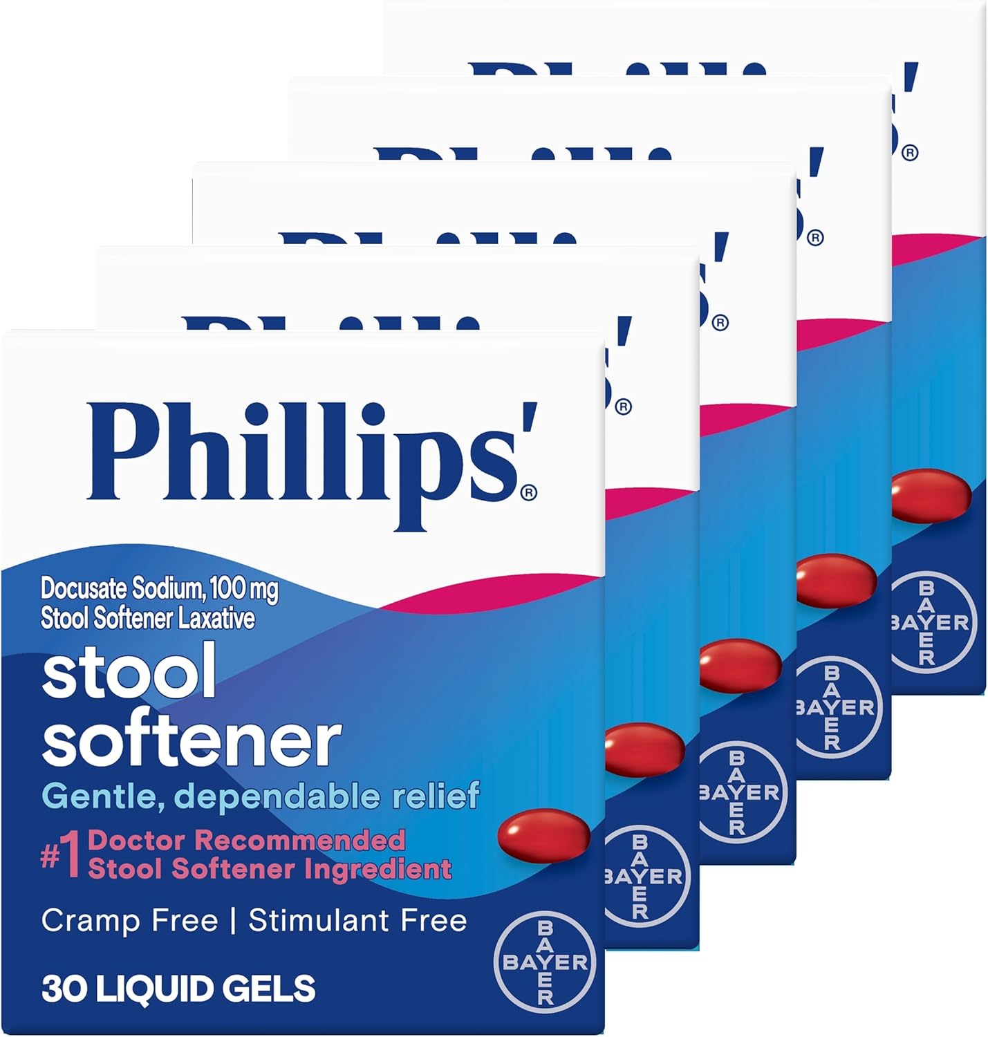 Phillips' Stool Softener Liquid Gels for Gentle Constipation Relief