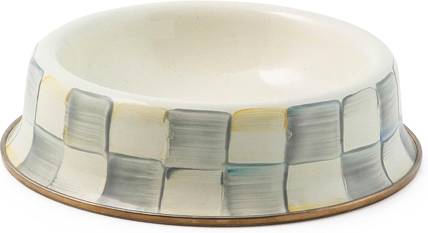 MACKENZIE-CHILDS Pet Bowl for Dogs and Cats in Gray-and-White
