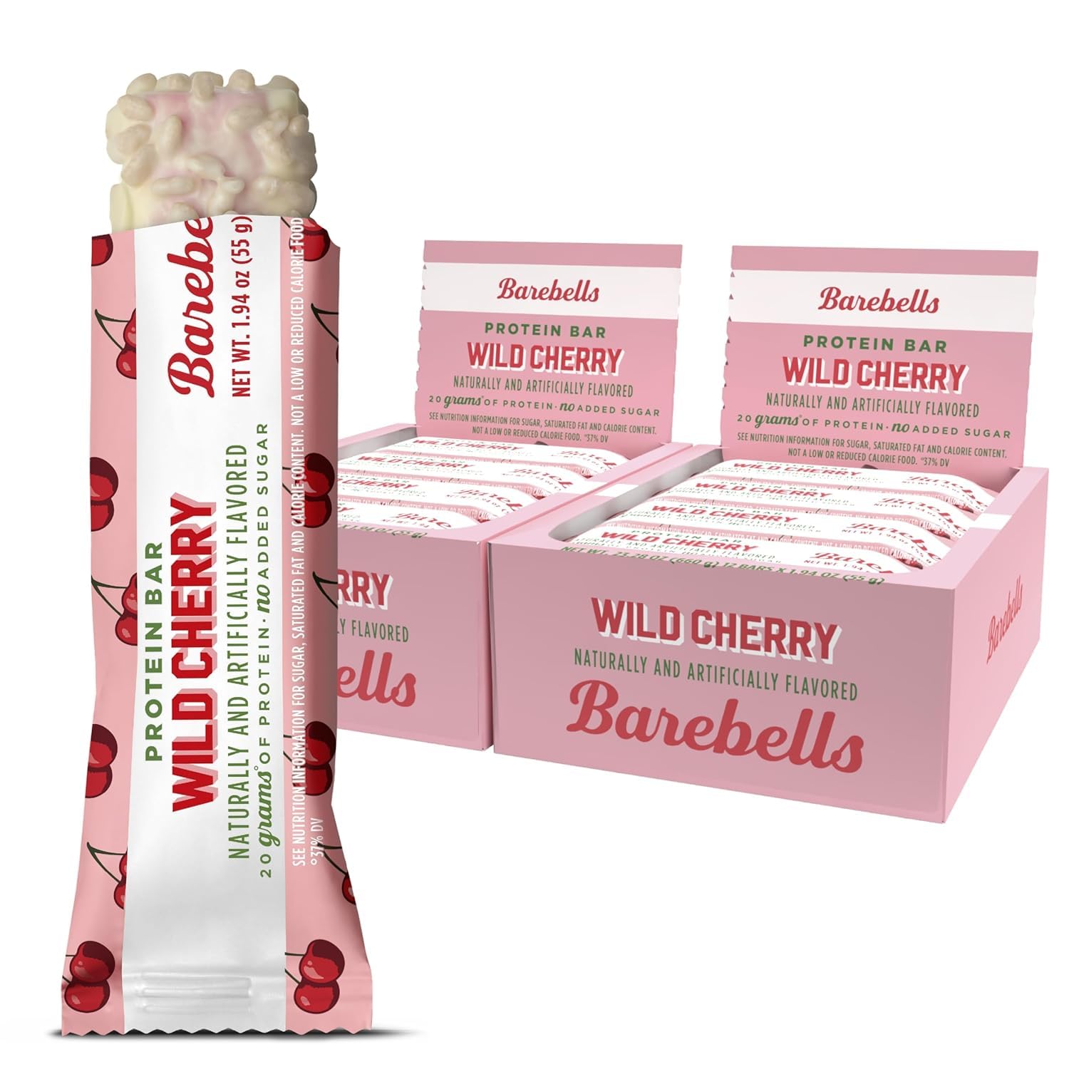 Barebells Wild Cherry Protein Bars - Delicious High Protein Snack