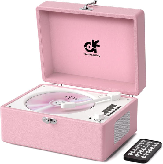 Retro CD Player with Bluetooth Speakers and Rechargeable Battery