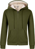 Gihuo Sherpa Lined Hooded Sweatshirt Zip Up - Warm, Cozy Fit