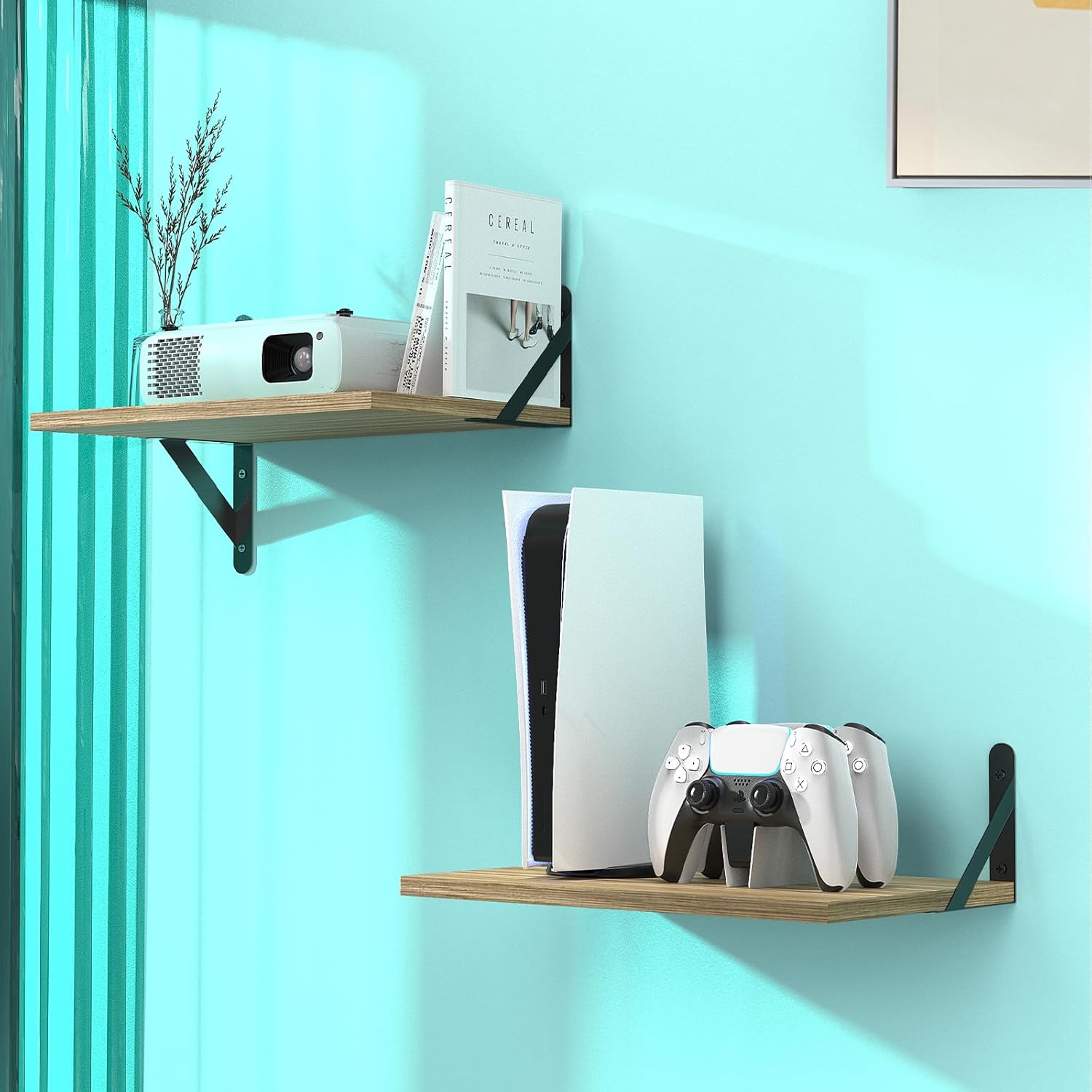 Small Mini Projector Mount for Wall - Versatile Floating Shelves