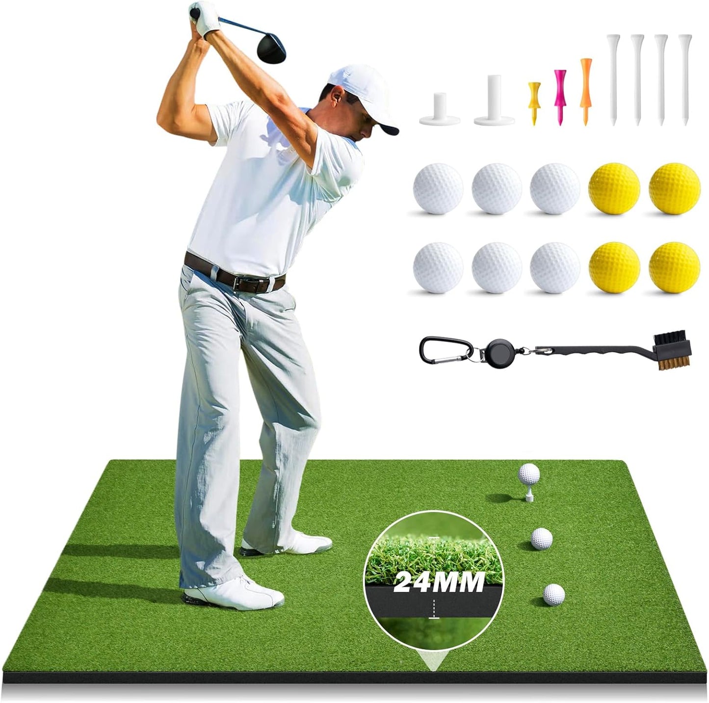 Dual-Turf Golf Mat Set: Practice Anywhere!