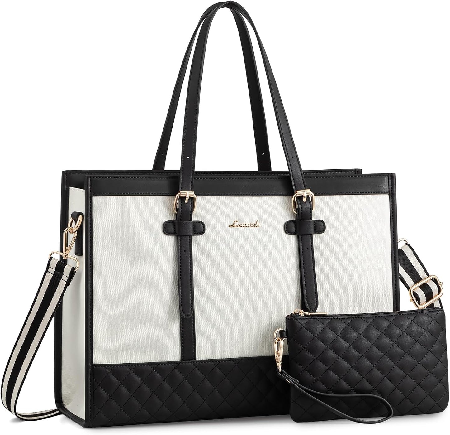 LOVEVOOK Women's Canvas Laptop Tote for Work and Travel