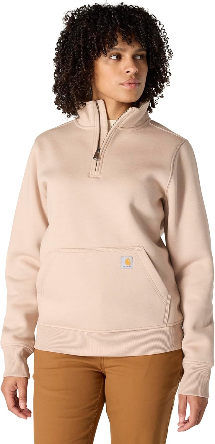 Women's Midweight Quarter-Zip Mock-Neck Sweatshirt 26.5in