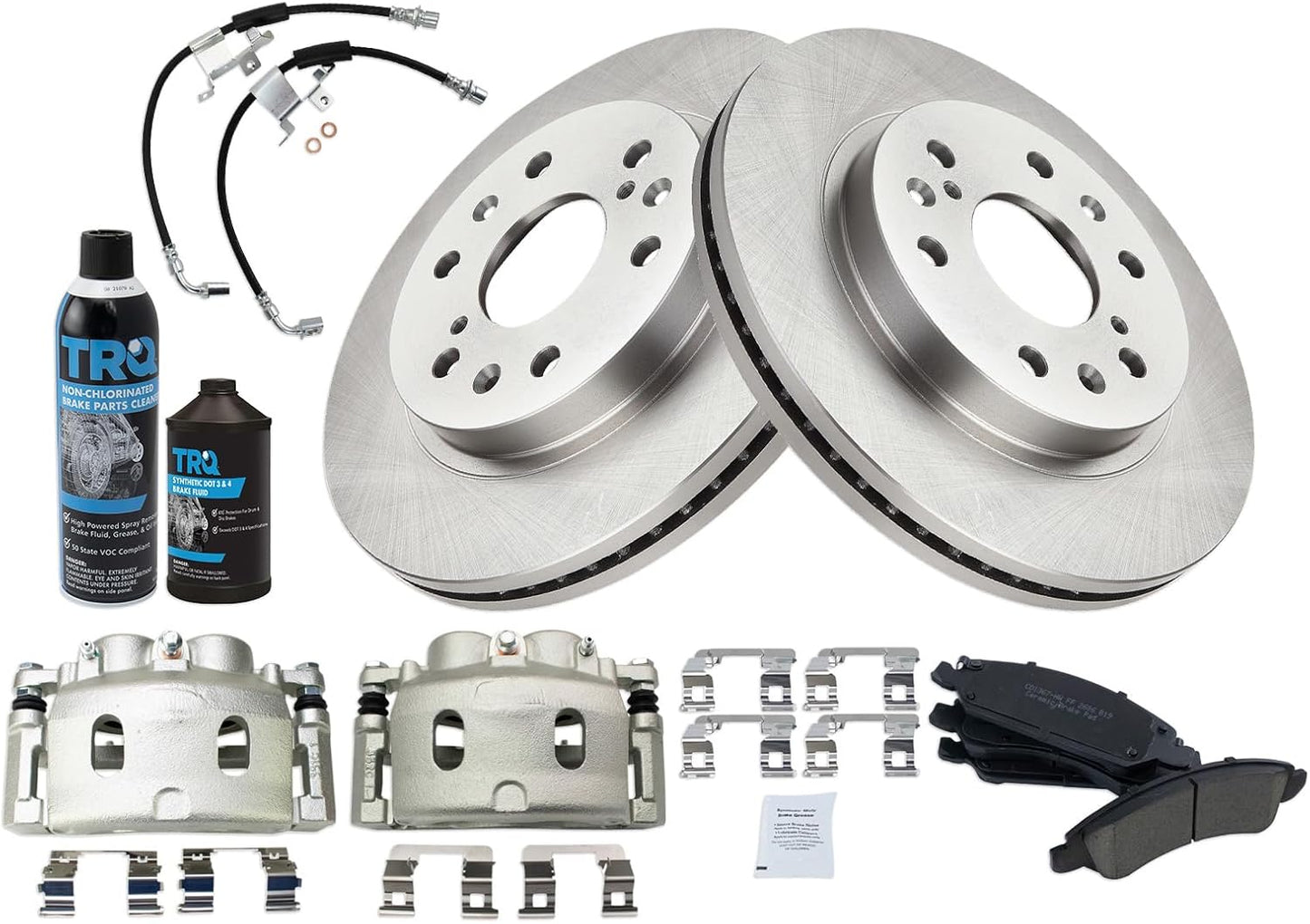 TRQ Front Brake Pad & Rotor Kit for Cadillac Chevrolet GMC