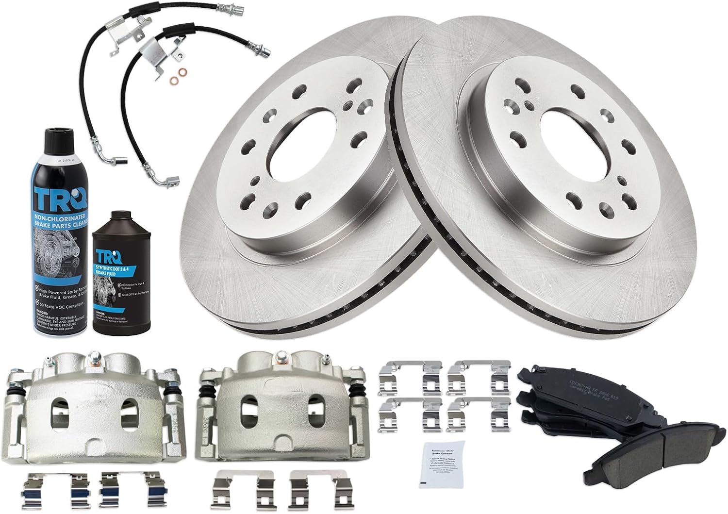 TRQ Front Brake Pad & Rotor Kit for Cadillac Chevrolet GMC