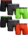 AND1 Mens Boxer Briefs 6 Pack - Breathable Stretch Performance