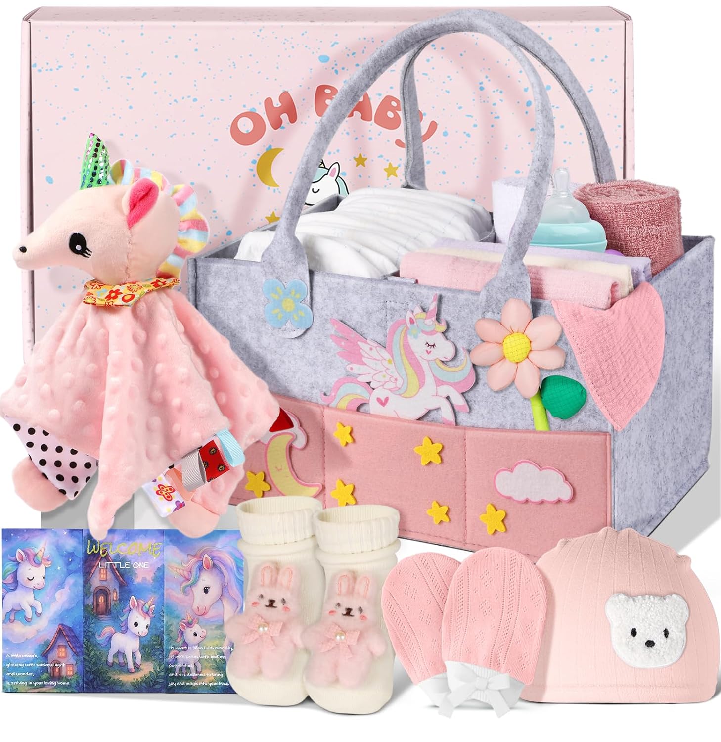 Coralogo Baby Shower Gift Basket - Perfect Newborn Essentials Set