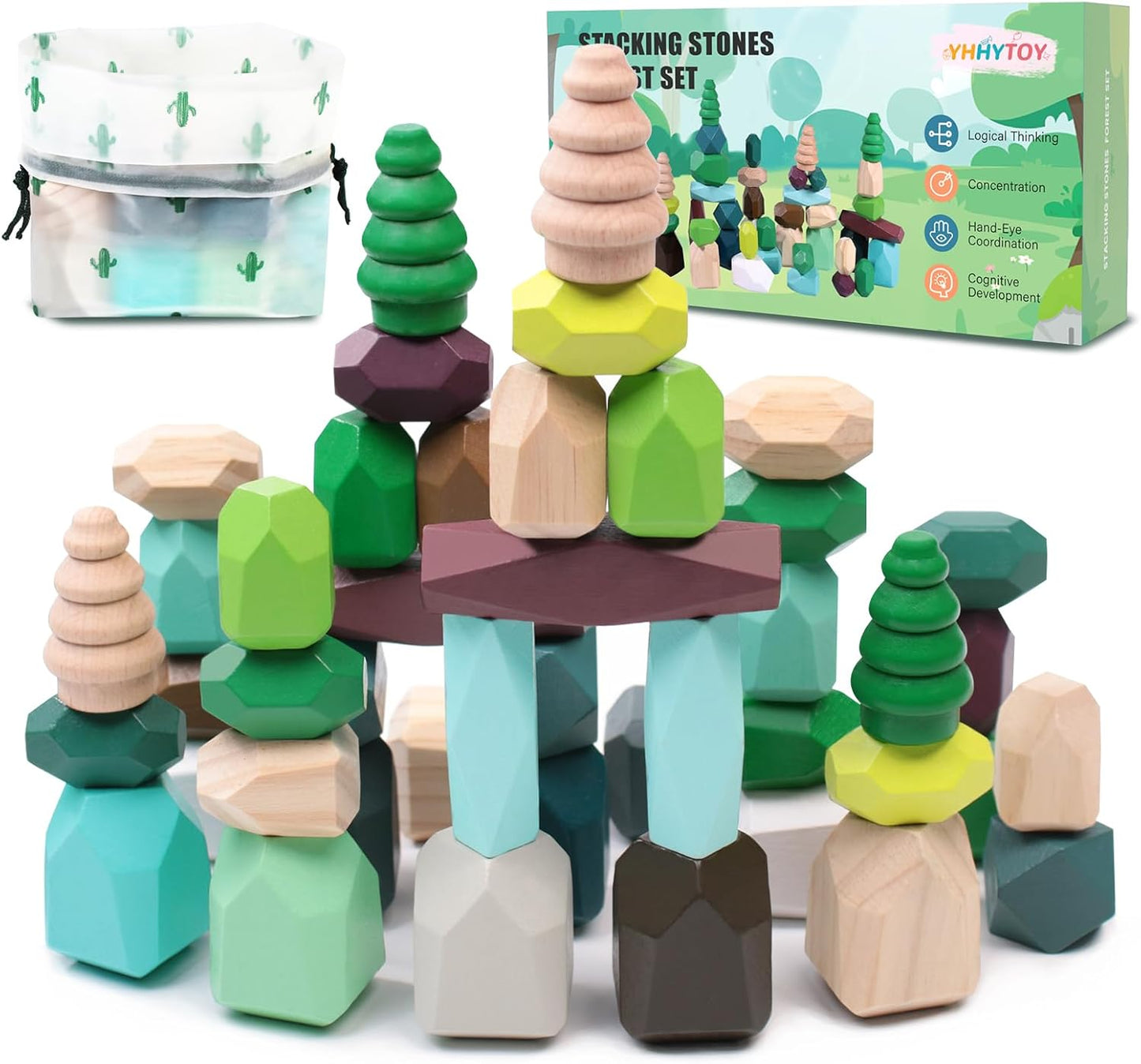 Forest Theme Stacking Rocks: Sensory Learning Fun!
