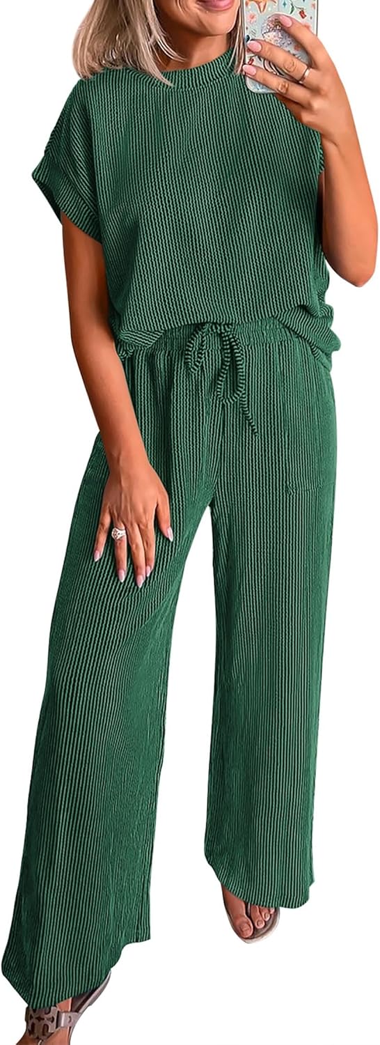 KIRUNDO Summer Sets Women 2 Piece Outfits for Casual Style