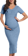 Long Sleeve Maternity Sweater Dress for Women - Soft, Stretchy Fit