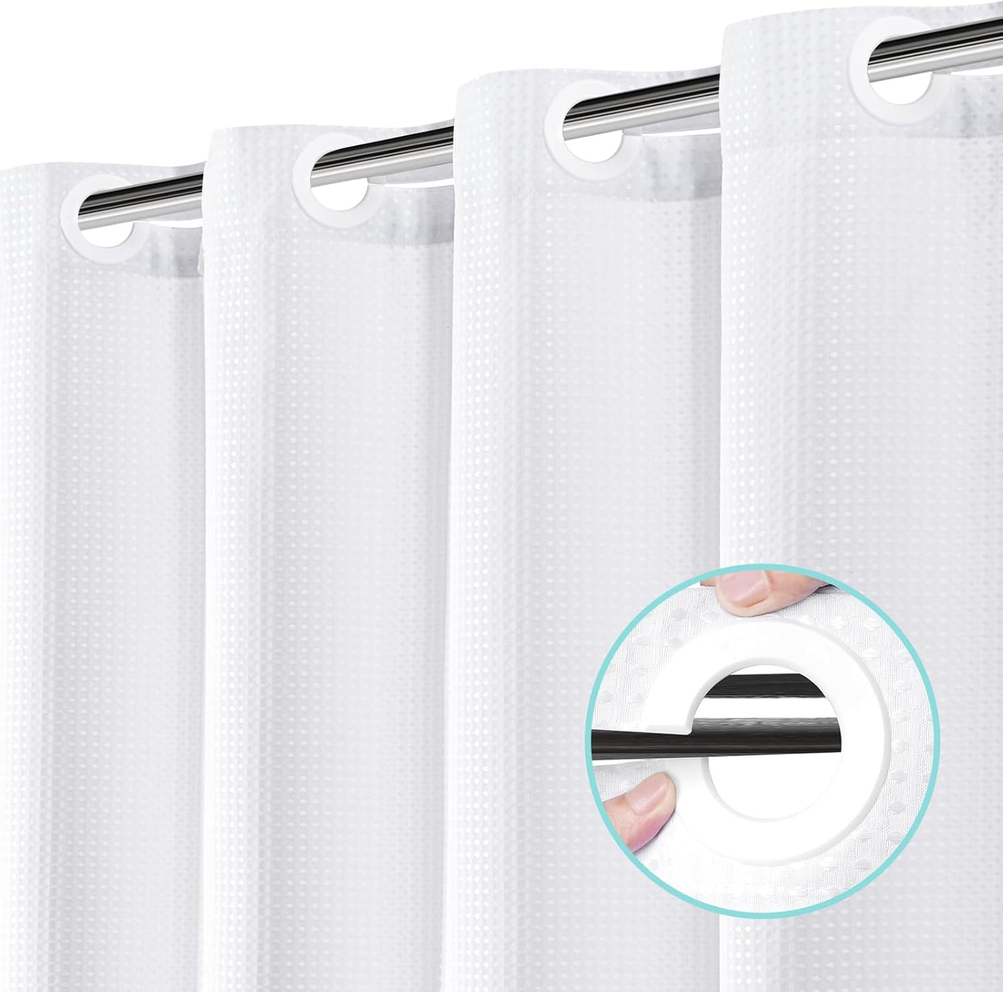 Luxury Waffle Weave Shower Curtain - 258 GSM Thick Fabric