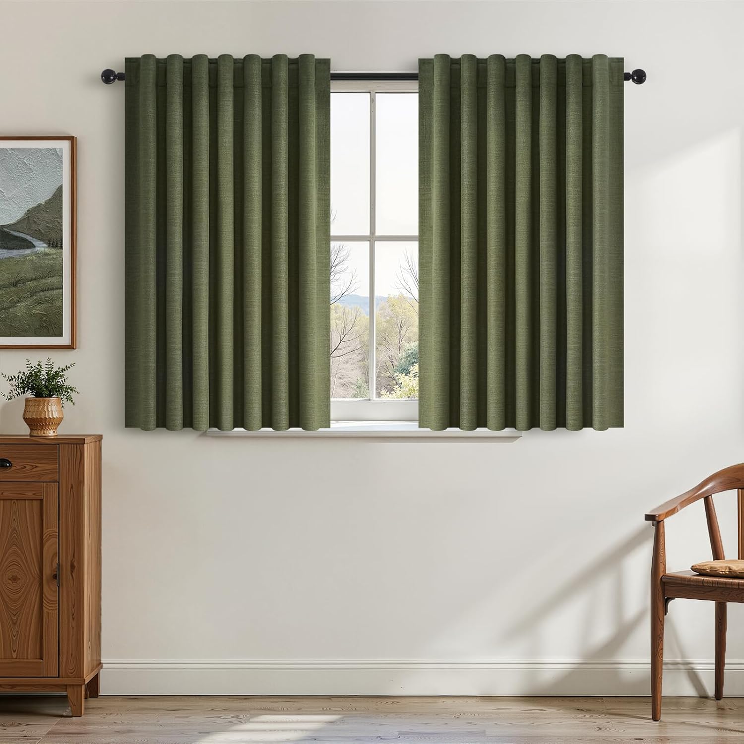 45 Inch Curtain Tier Kitchen Curtains Sets for Complete Privacy