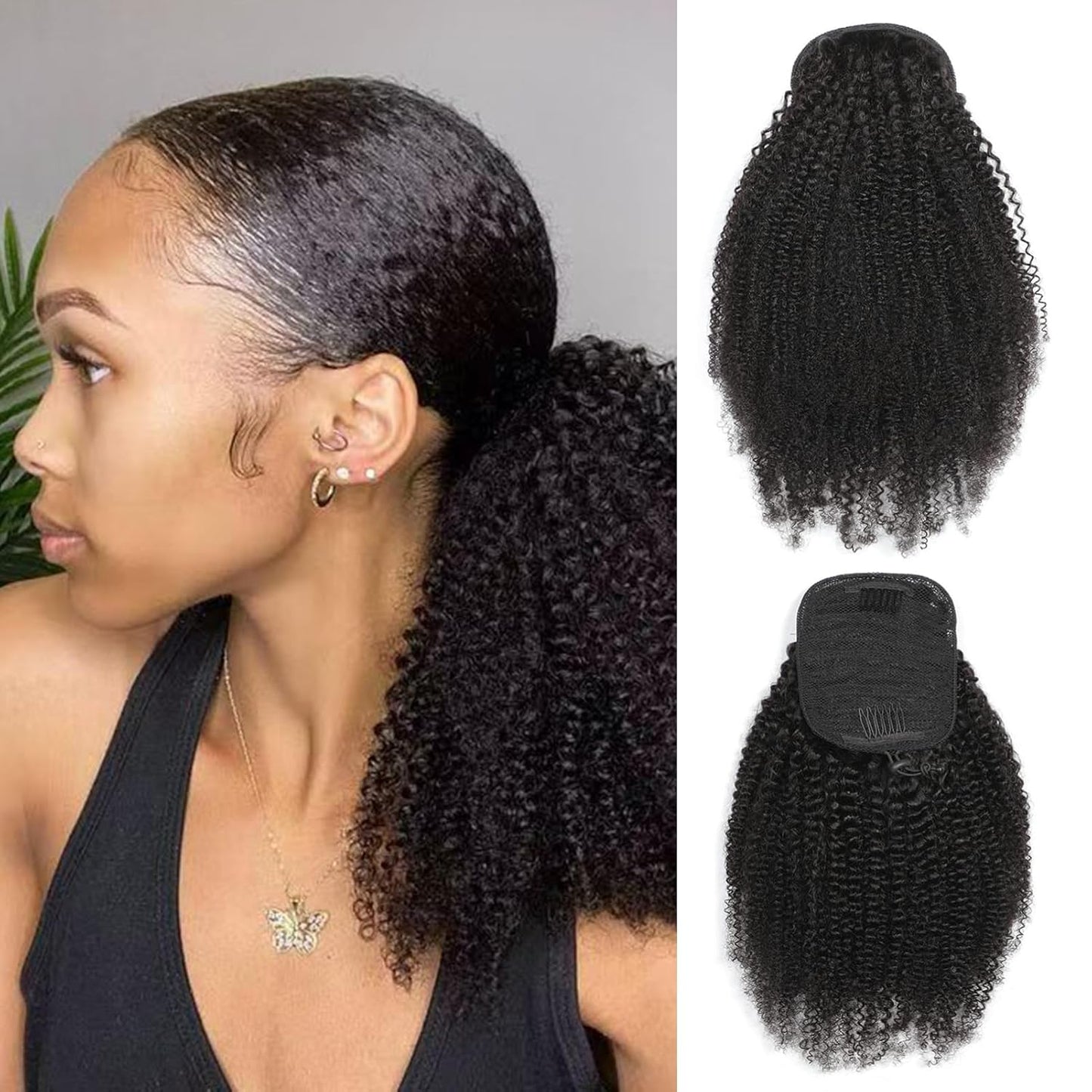 Humistwb Afro Kinky Curly Drawstring Ponytail for Black Women