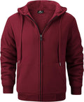 Hoodies for Men Heavyweight Fleece Sweatshirt - Full Zip Sherpa Lined