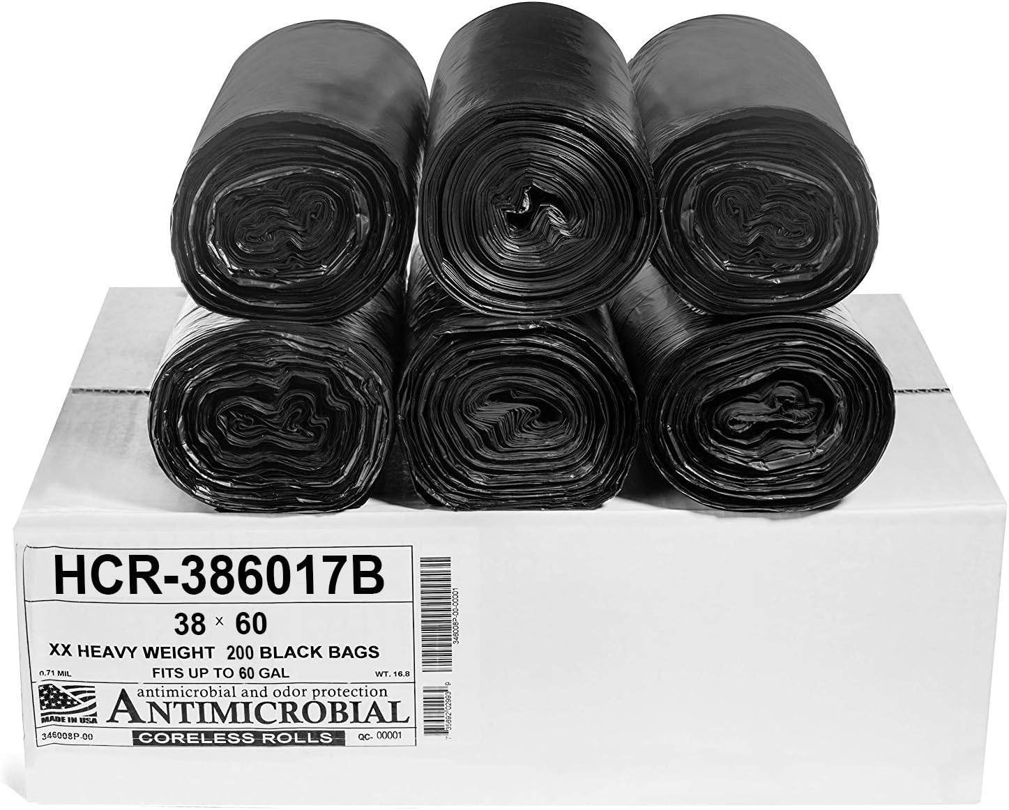 High Density Trash Bags 60 Gallon by Aluf Plastics for All Needs