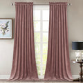 StangH Wide Rose Velvet Curtains - Room Darkening Blackout Drapes