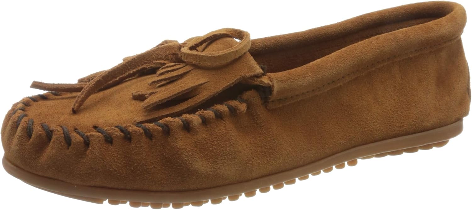 Minnetonka Women's Kilty Suede Hardsole Moccasin for Comfort