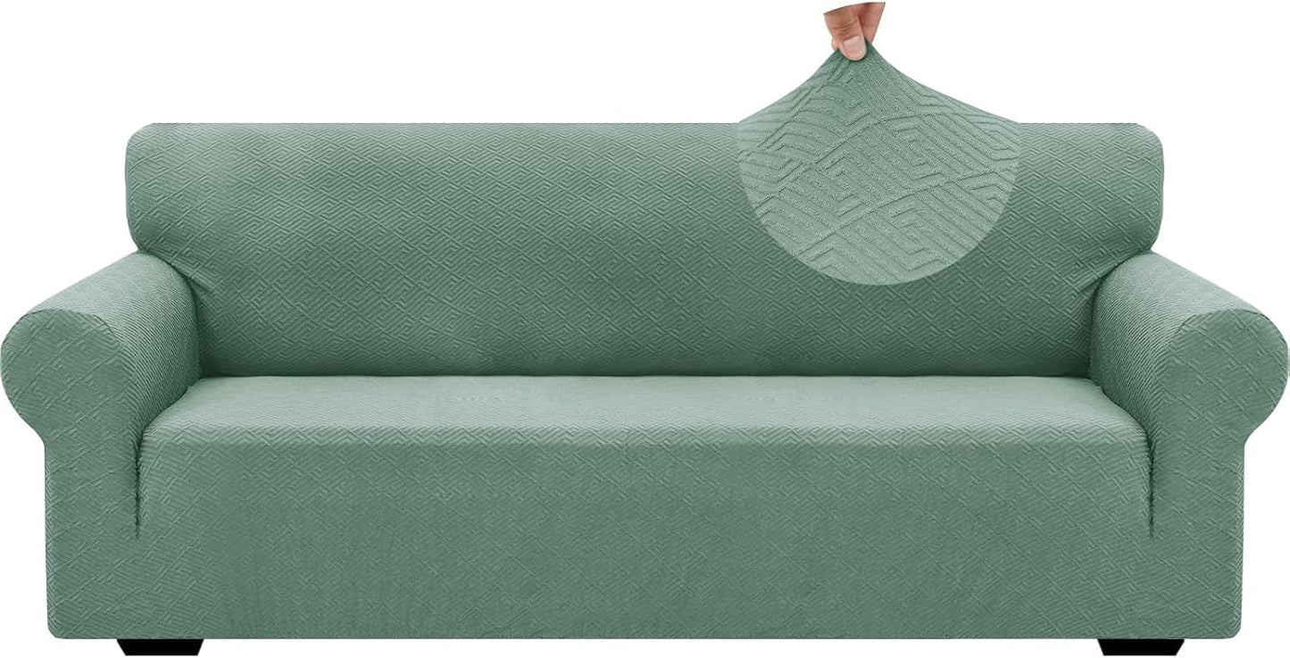 High Stretch Jacquard Couch Covers for 3 Cushion Sofa Protection