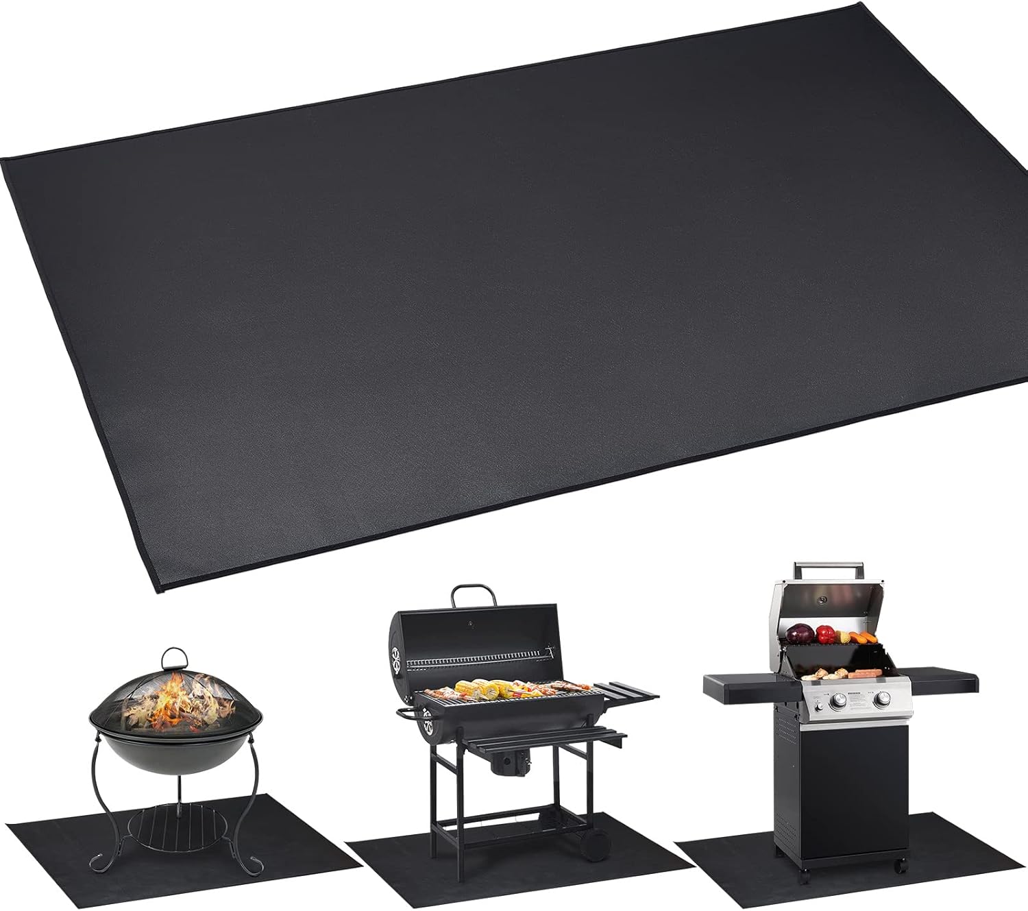 Under BBQ Grill Mat for Outdoor Charcoal and Gas Grills