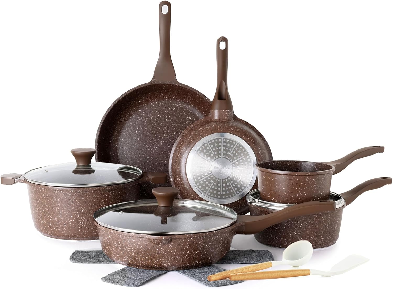 SENSARTE Nonstick Cookware Set 16-Piece for Healthy Cooking