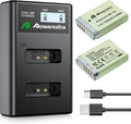 Powerextra NB-13L Replacement Battery 2-Pack with Dual Charger - Long