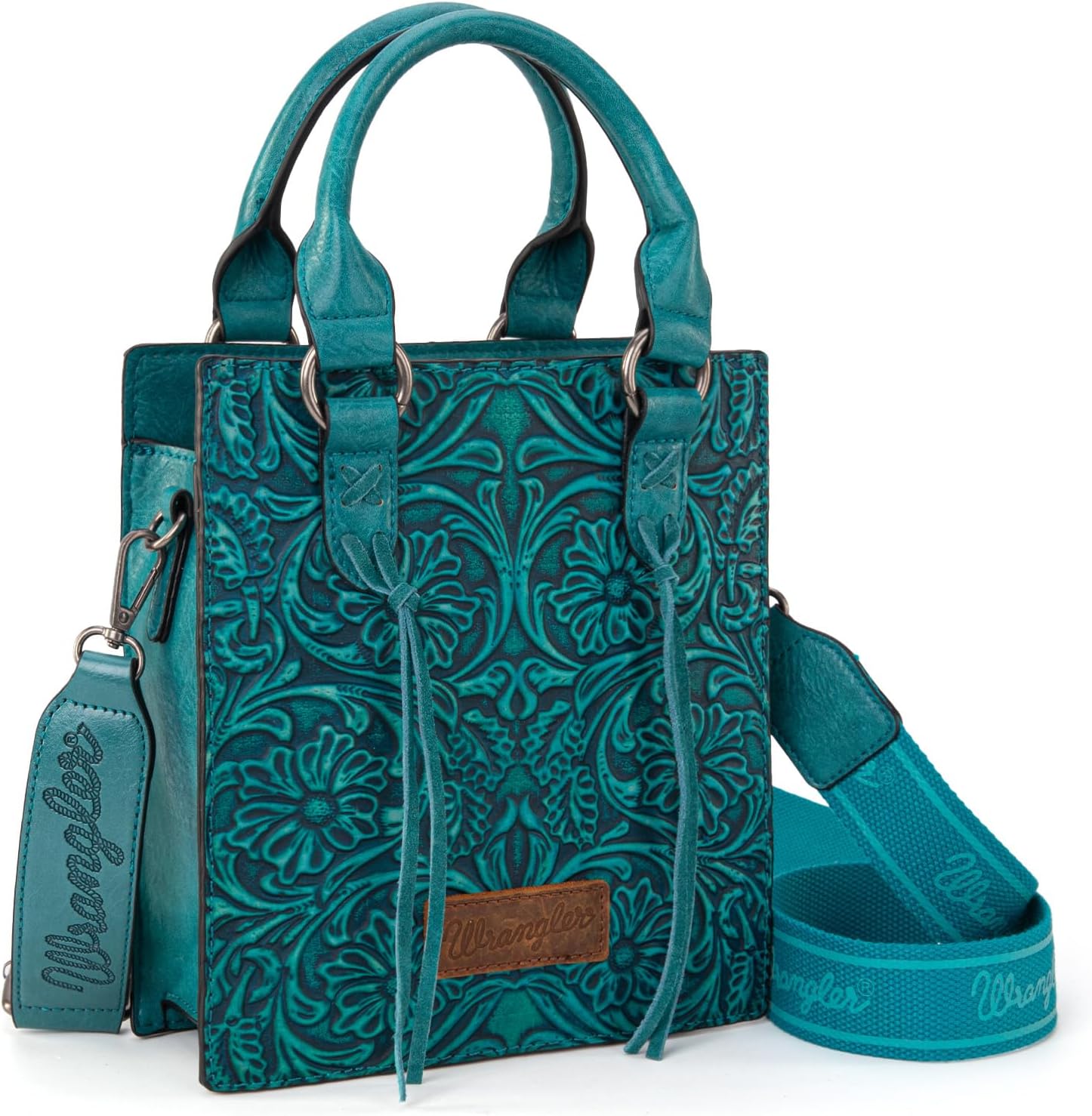 Wrangler Embossed Crossbody Purse with Fringe for Women