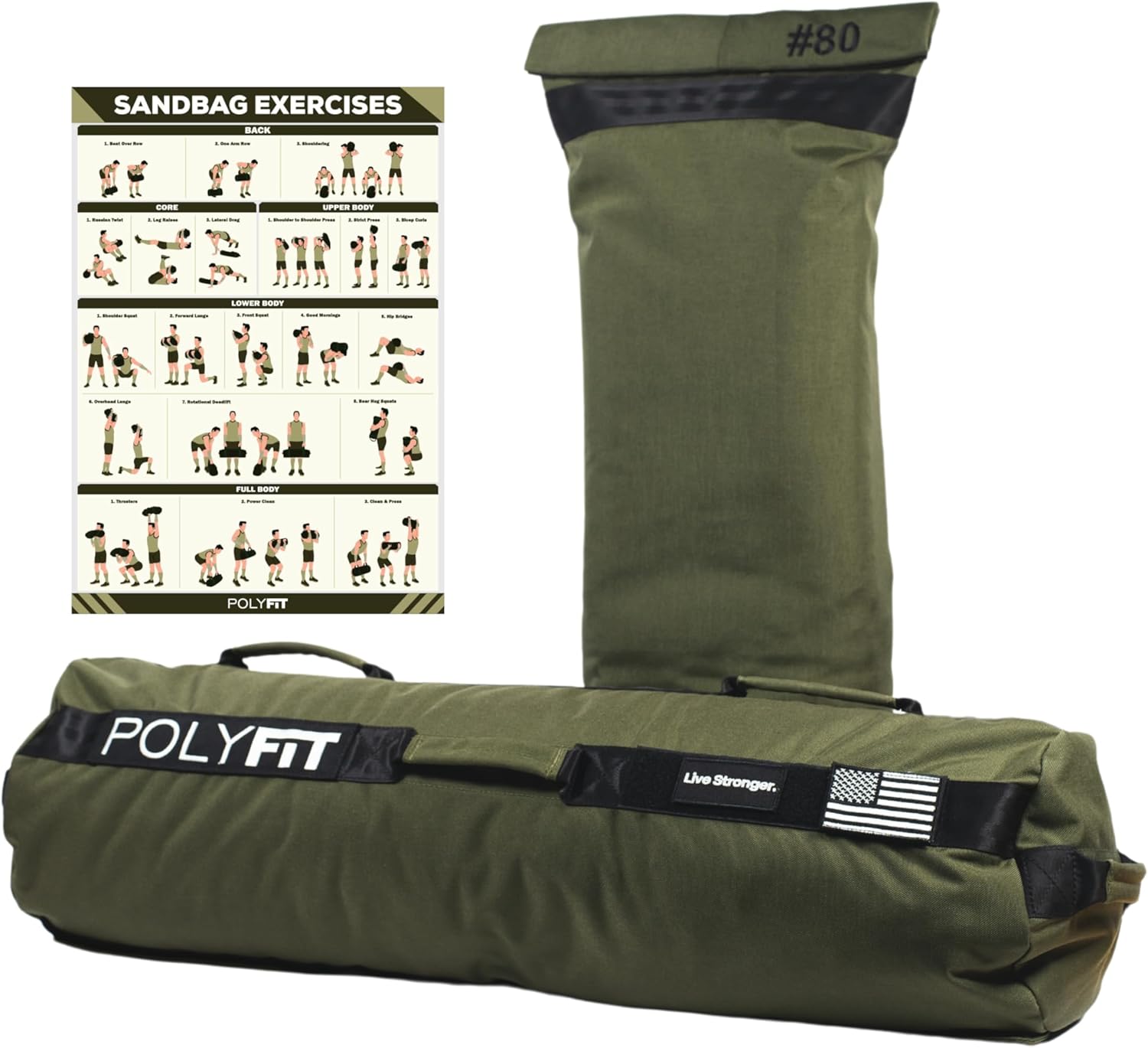 Polyfit Sandbag Pro - Durable Workout Sandbag with Customization