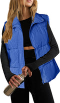 Puffer Vest Lightweight Stand Collar Sleeveless Winter Warm Zip Up