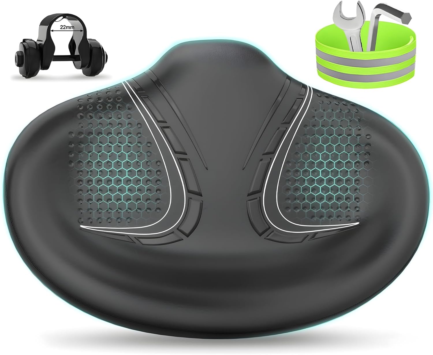 BLUEWIND New Noseless Oversized Bike Seat for Ultimate Comfort