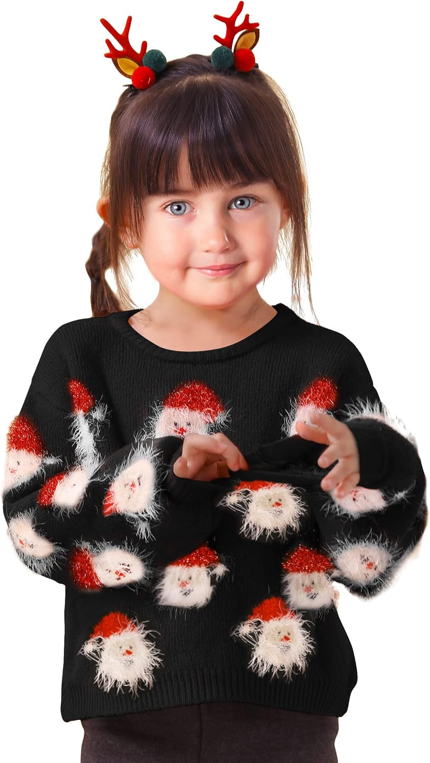 Womens Ugly Christmas Sweater with Funny Santa Design for Parties