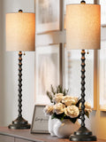 Buffet Lamps Set of 2 - 30in Tall with Sturdy Metal Bases