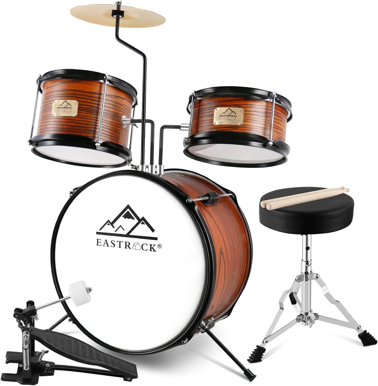 EASTROCK Kids Drum Set for Young Drummers, 3 Piece Junior Kit