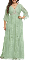 Plus Size Wedding Dress Boho - Maxi Lace Bridal Dress for Curves