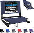 Bleacher Chair with Back and Cushion - Wide Stadium Seat 350 lb