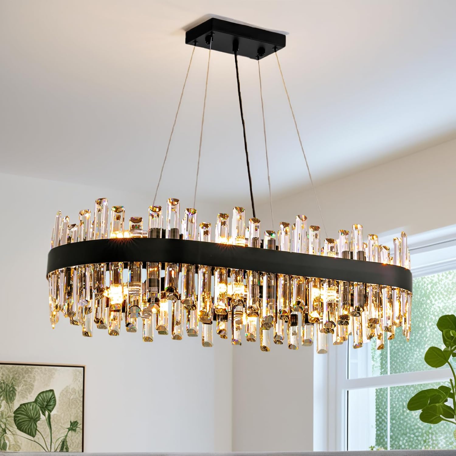 16-Light Modern Crystal Chandelier for Dining Room Elegance