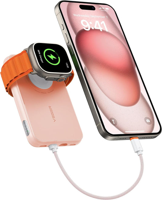 VEGER 10000mAh Portable Fast Charger-Pink