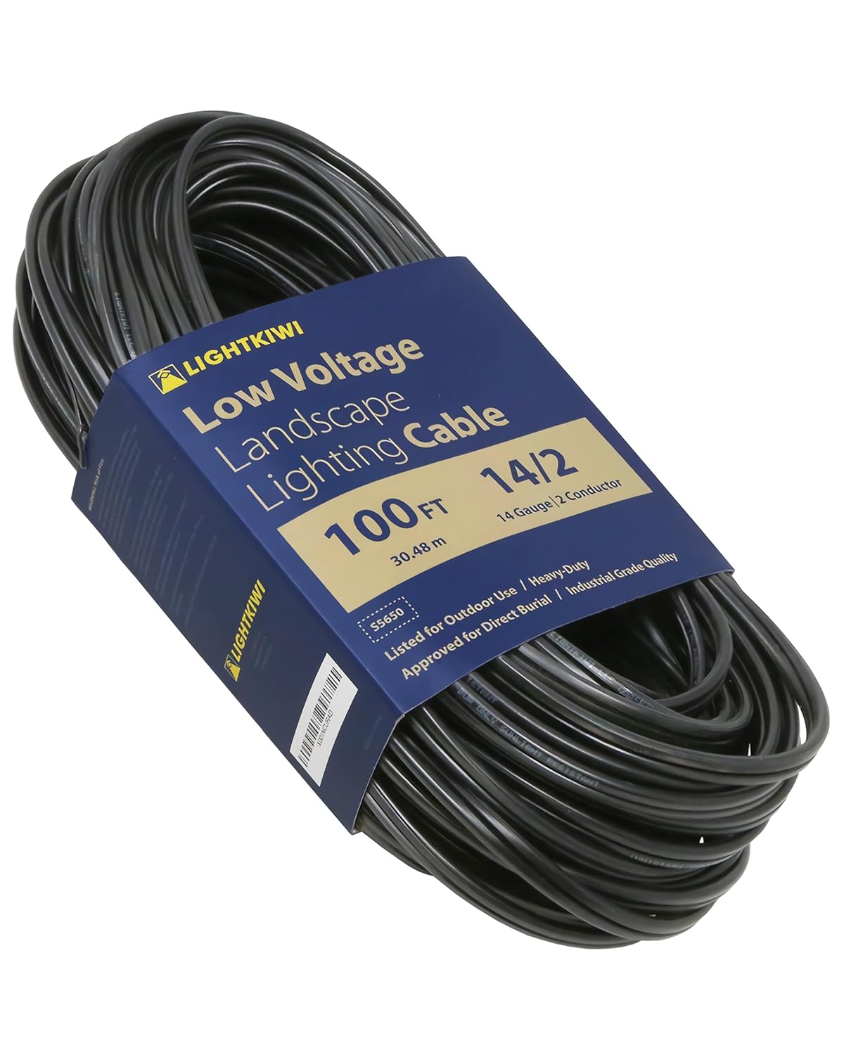 Lightkiwi 14/2 Low Voltage Landscape Lighting Wire - 100 Feet