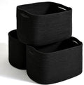 Storage Baskets for Organizing Shelves - Woven Cotton Rope Bins Pack