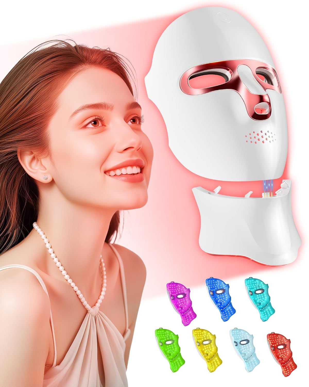 FOLOKE LED Light Therapy Mask for Skin Care and Rejuvenation
