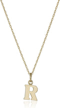 14K Gold-Filled Letter R Charm Pendant Necklace - Polished 18in