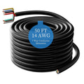 14 Gauge 50 ft 7 Way Trailer Wire Harness - Pure Copper Heavy Duty