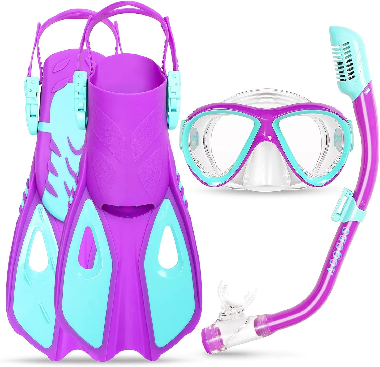 Snorkeling Gear for Kids Ages 5-15 with Fins and Mask Set