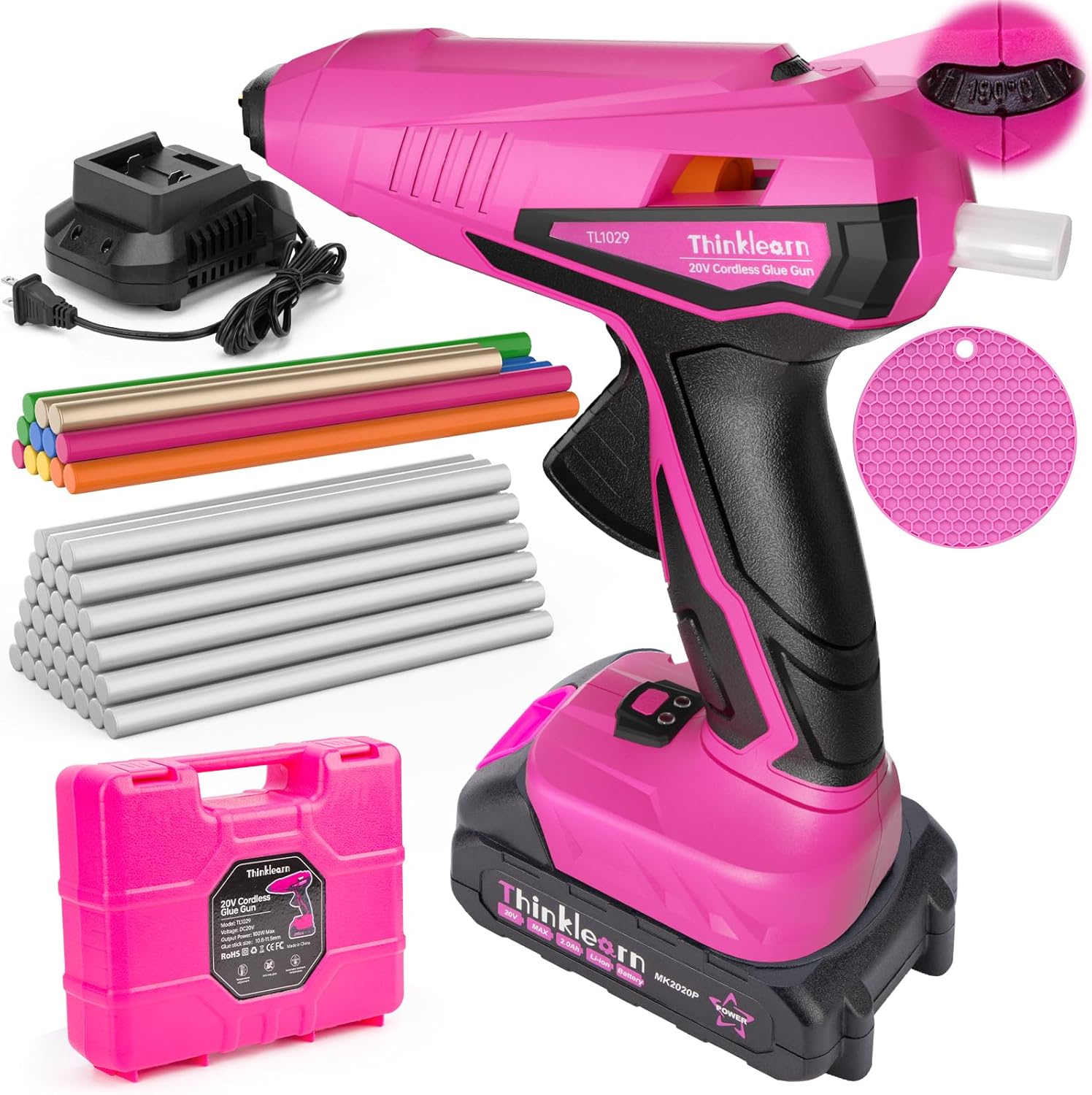 Cordless Hot Glue Gun with Adjustable Temp for DIY Projects