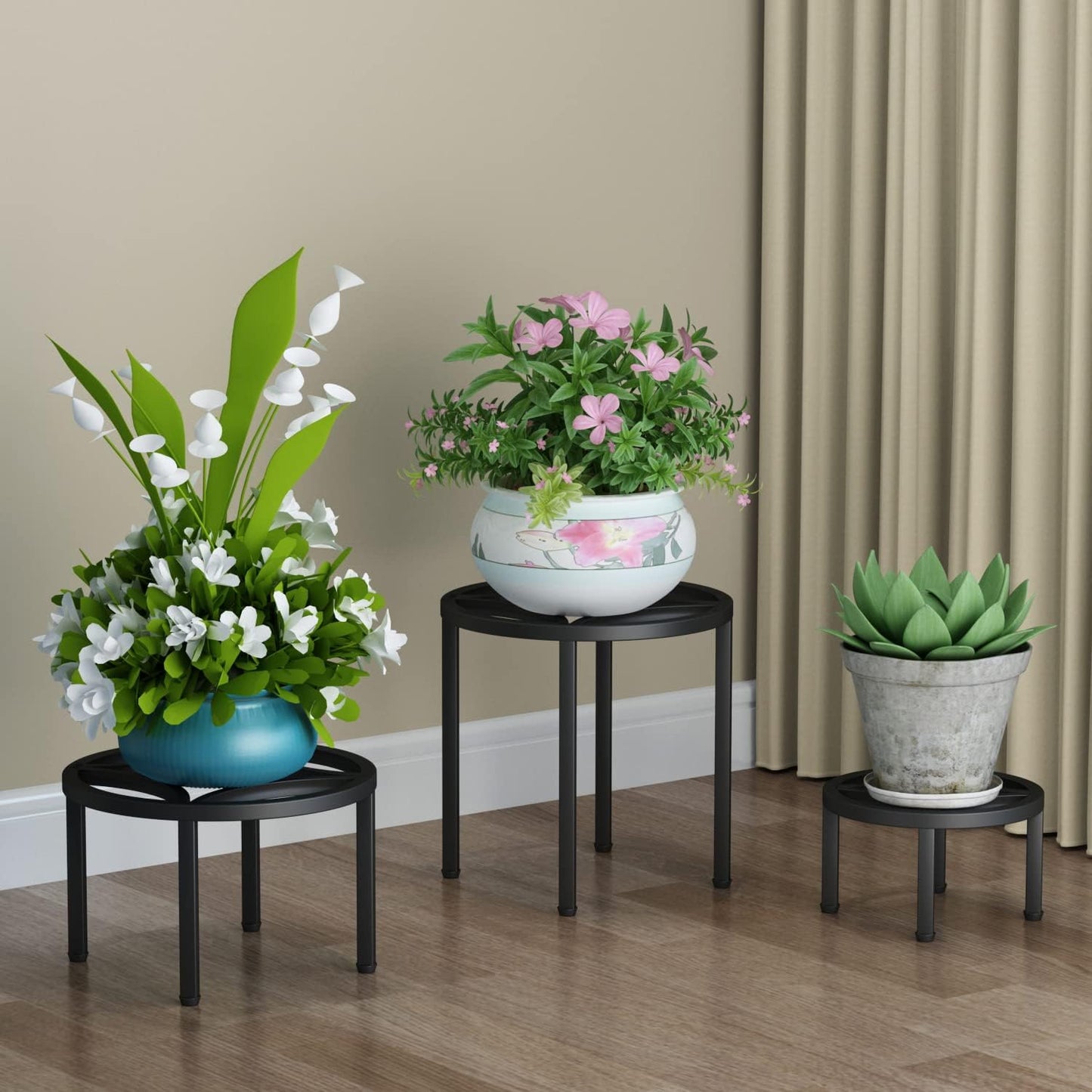 Zhongma Set of 3 Metal Plant Stand for Heavy Potted Plants