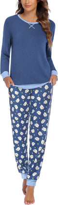 Ekouaer Pajamas for Women Comfy Long Sleeve Jogger Set Pjs