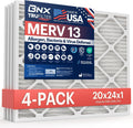 20x24x1 MERV 13 Air Filter 4-Pack - Electrostatic HEPA Alternative