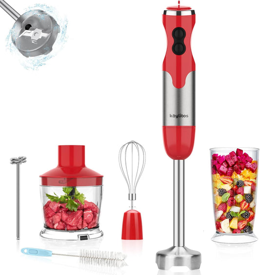 Keylitos 600ml Red Hand Blender: Turbo Boost Power