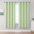 Light Green Blackout Curtain Panels 52x63 in Set of 2 - Energy